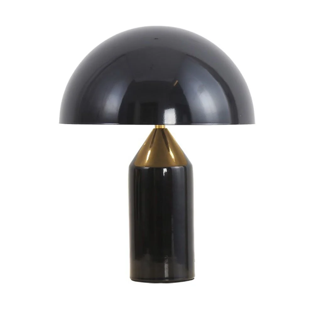 GENGJ Moderne Créatif en Forme De Champignon en Fer Forgé Table Lampe Salon Étude Hôtel 30 * 40 Cm Noir Or Lampe De Chevet...