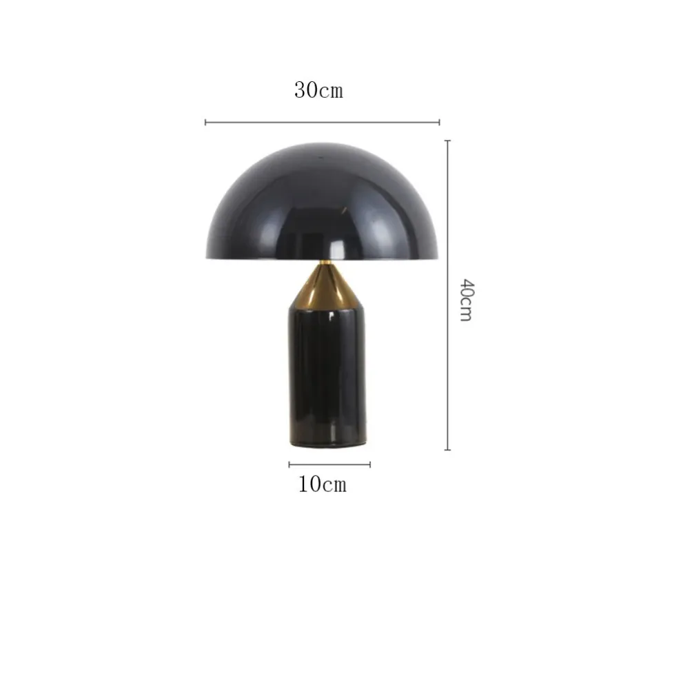 GENGJ Moderne Créatif en Forme De Champignon en Fer Forgé Table Lampe Salon Étude Hôtel 30 * 40 Cm Noir Or Lampe De Chevet...