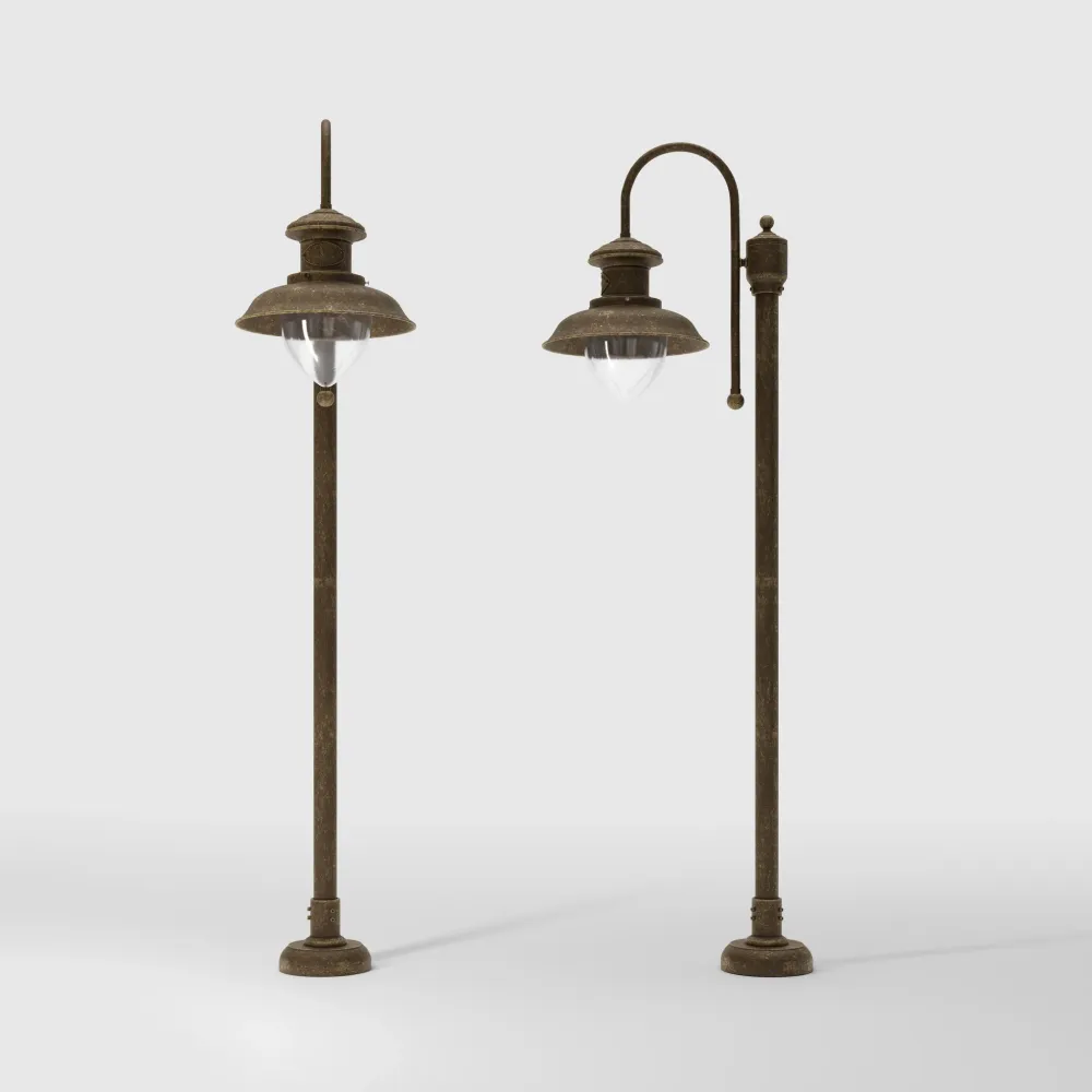 Lampadaire Classique avec Verre en Pomme de Pin et Bras Courbé Ghidini 1849