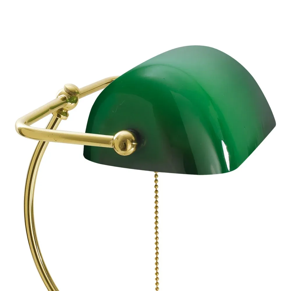 Lampe de Banquier Tige Courbée à Abat-jour Vert Ghidini 1849