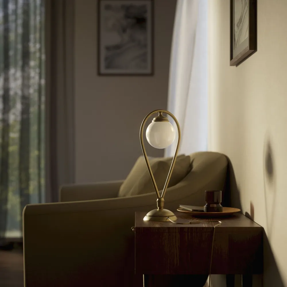 Lampe de Table Art Déco Avec Sphère Iside Ghidini 1849