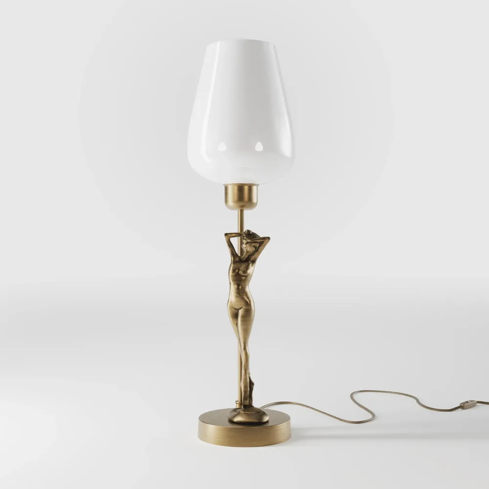 Lampe de Table Art Déco Sculpture Femme Ghidini 1849