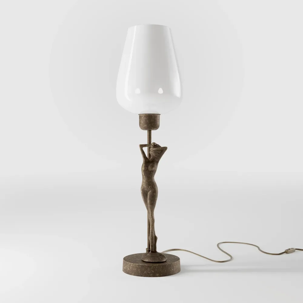 Lampe de Table Art Déco Sculpture Femme Ghidini 1849
