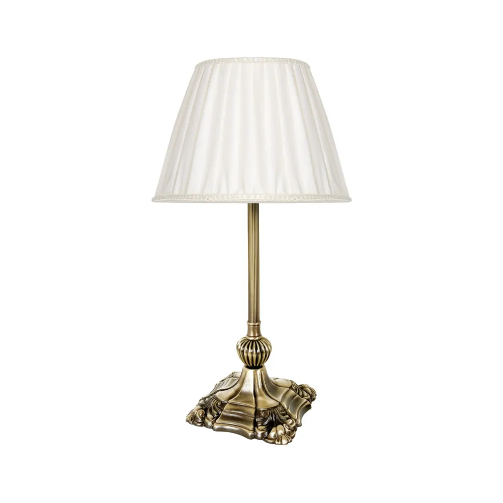 Lampe de Table Baroque avec Base Décorée et Abat-jour Plissé Ghidini 1849