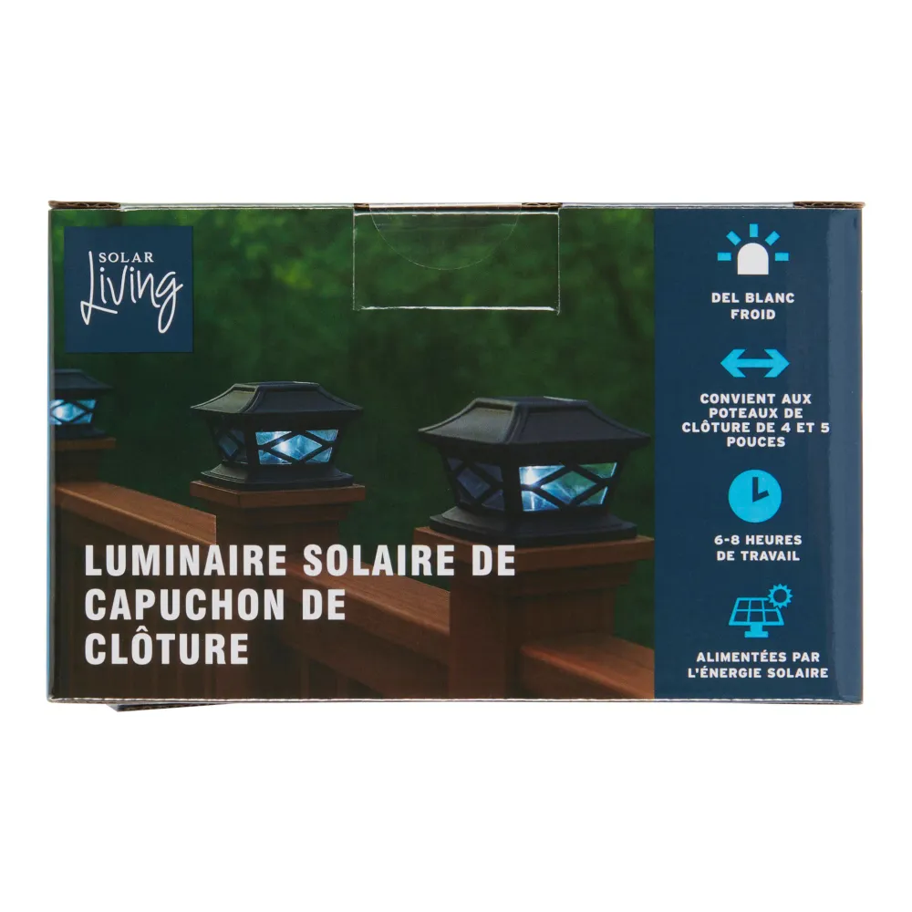 Capuchon de clôture à DEL, 6 po x 6 po x 3,6 po, 1 pièce Giant Tiger