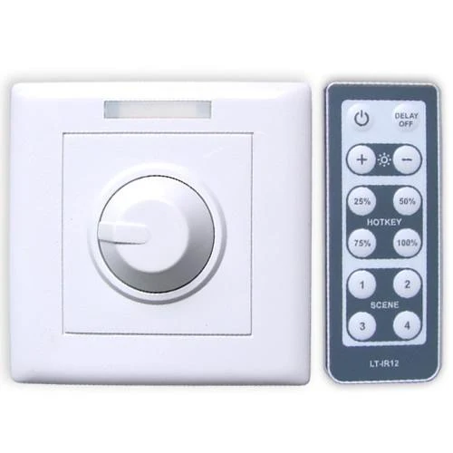 GlobalTone Controleur LED avec gradateur mécanique +télécommande 12v 8A