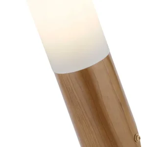 Applique murale extérieure Globo Lighting Boston en acier inoxydable et bois clair E27