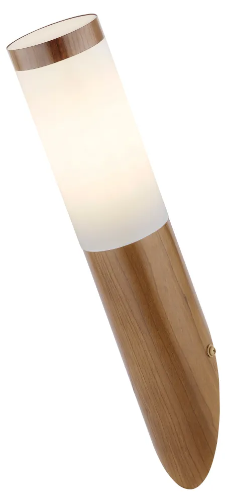 Applique murale extérieure Globo Lighting Boston en acier inoxydable et bois clair E27
