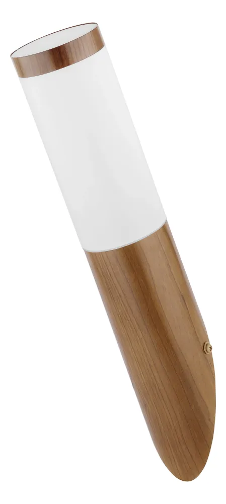 Applique murale extérieure Globo Lighting Boston en acier inoxydable et bois clair E27