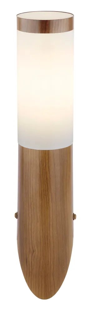 Applique murale extérieure Globo Lighting Boston en acier inoxydable et bois clair E27