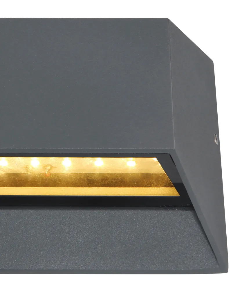 Applique murale extérieure Globo Lighting Honna en aluminium anthracite LED