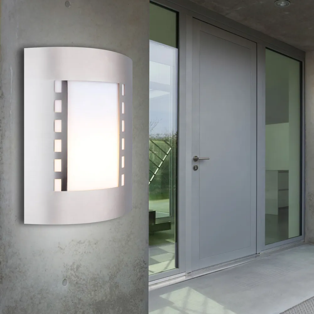 Applique murale extérieure Globo Lighting Orlando en acier inoxydable argenté E27