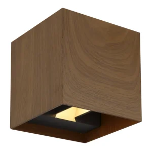 Applique murale extérieure Globo Lighting Veronika en aluminium et bois foncé 2L LED