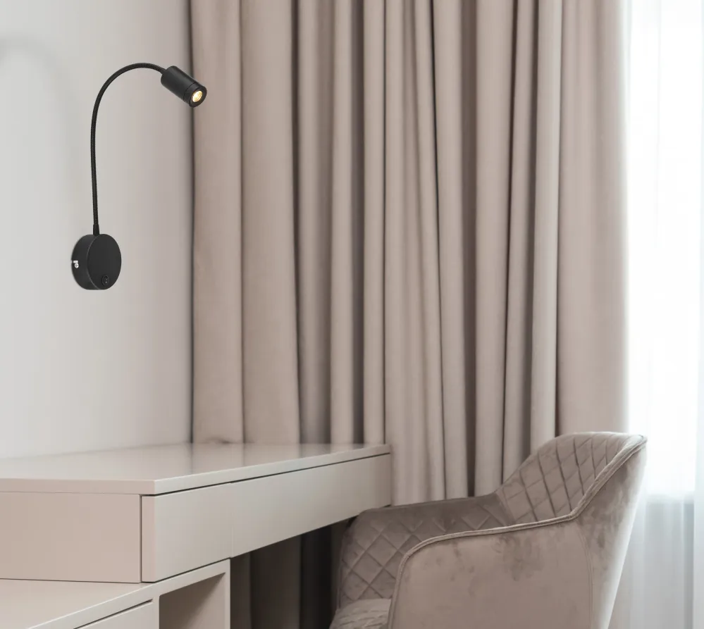 Applique murale Globo Lighting Milly en métal noir Black