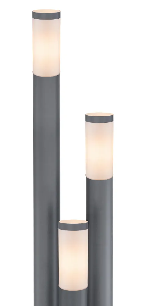 Lampadaire Globo Lighting Boston en acier inoxydable anthracite E27 3L