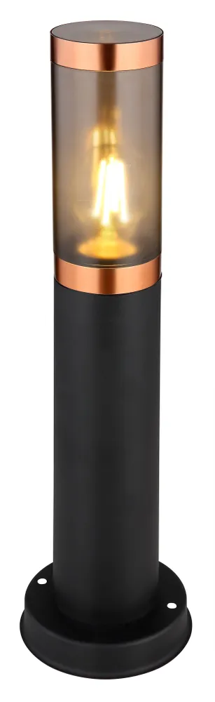 Lampadaire Globo Lighting Boston en acier inoxydable noir E27