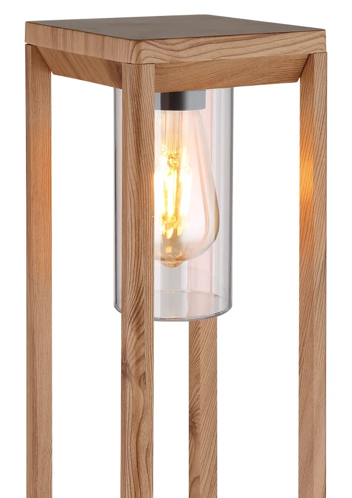 Lampadaire Globo Lighting Candela aluminium et bois clair E27