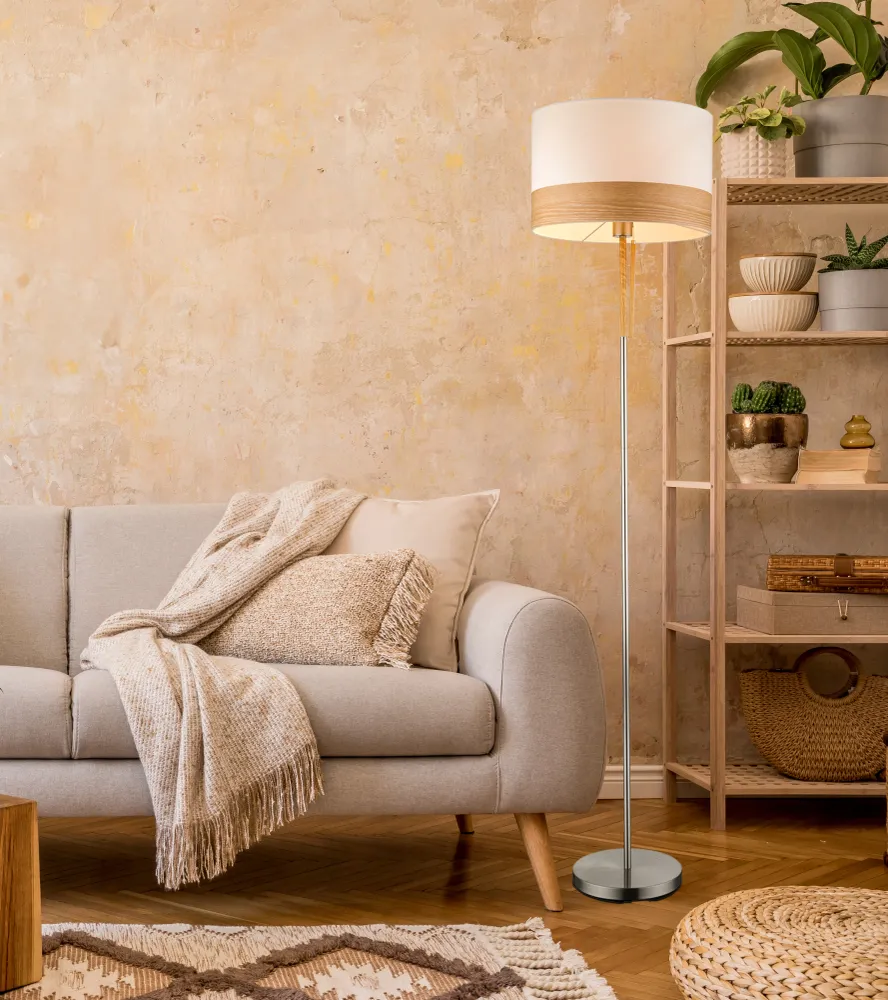 Lampadaire Globo Lighting Chipsy en métal nickelé E27