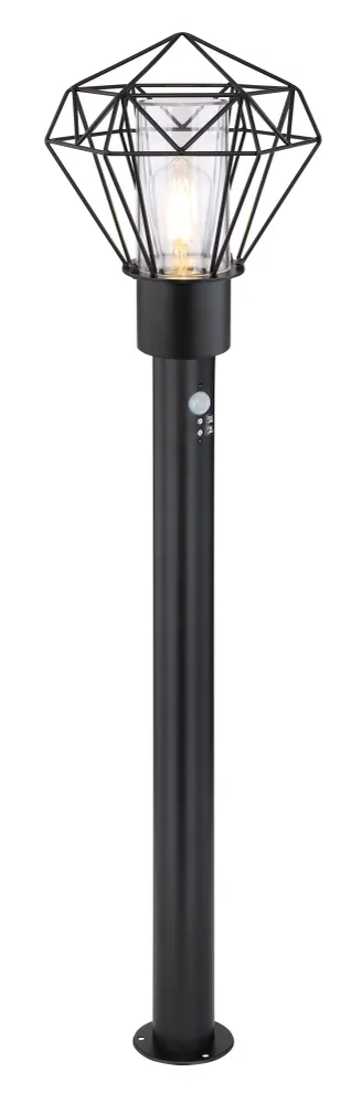 Lampadaire Globo Lighting Horace en acier inoxydable noir E27