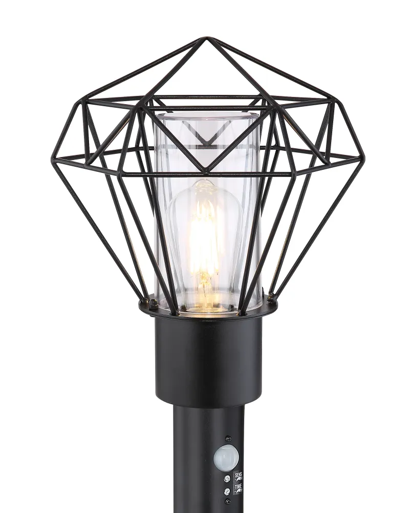 Lampadaire Globo Lighting Horace en acier inoxydable noir E27