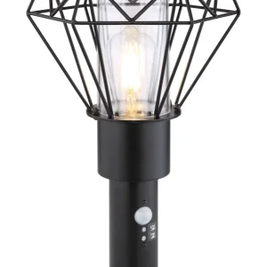 Lampadaire Globo Lighting Horace en acier inoxydable noir E27