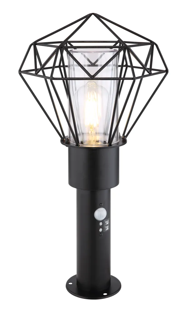 Lampadaire Globo Lighting Horace en acier inoxydable noir E27