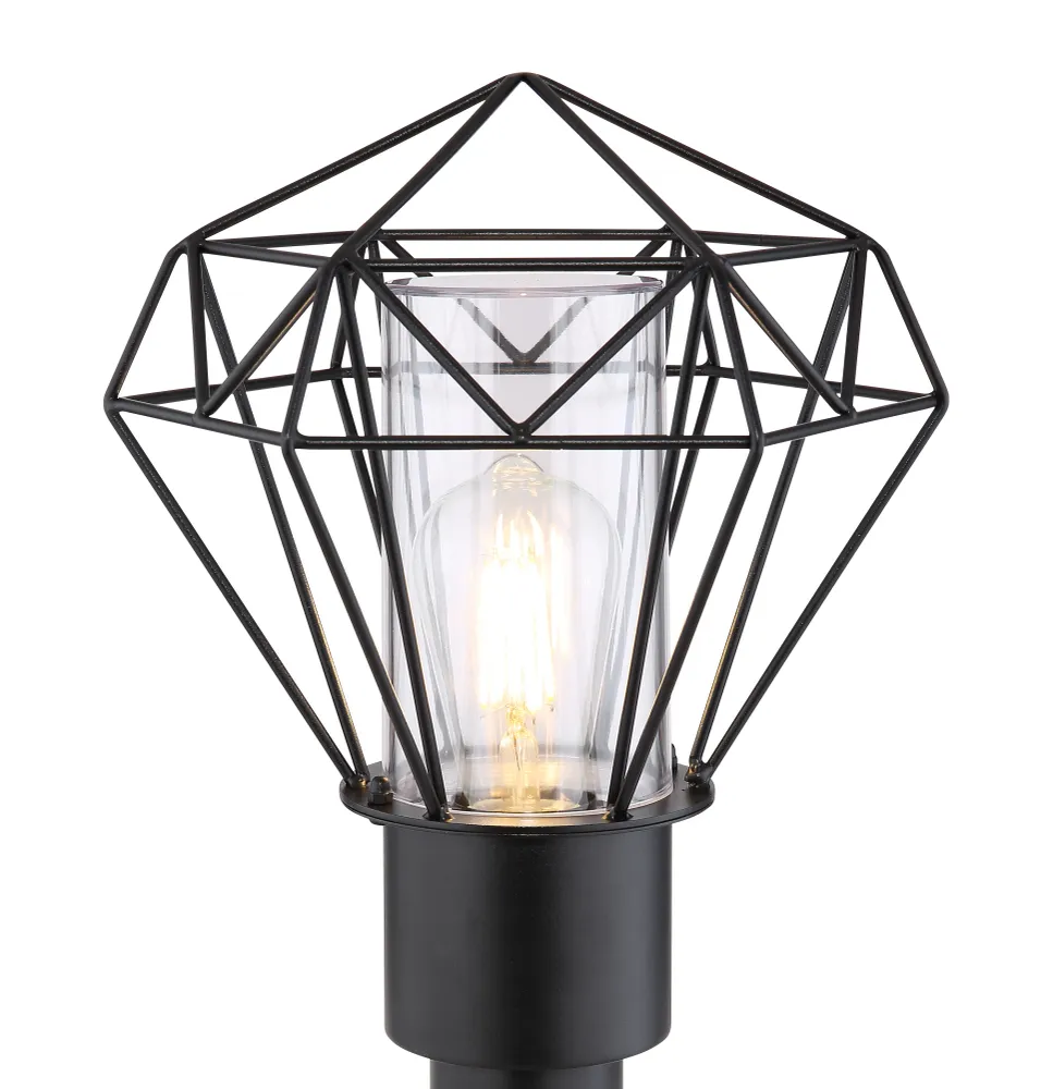 Lampadaire Globo Lighting Horace en acier inoxydable noir E27