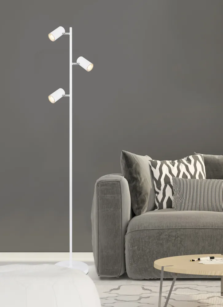 Lampadaire Globo Lighting Robby en métal nickelé GU10 3L Nickel