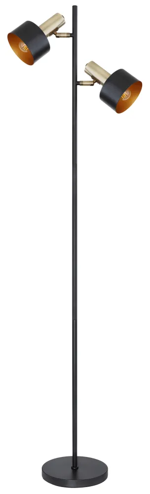 Lampadaire Globo Lighting Swinni en métal noir E27 2L