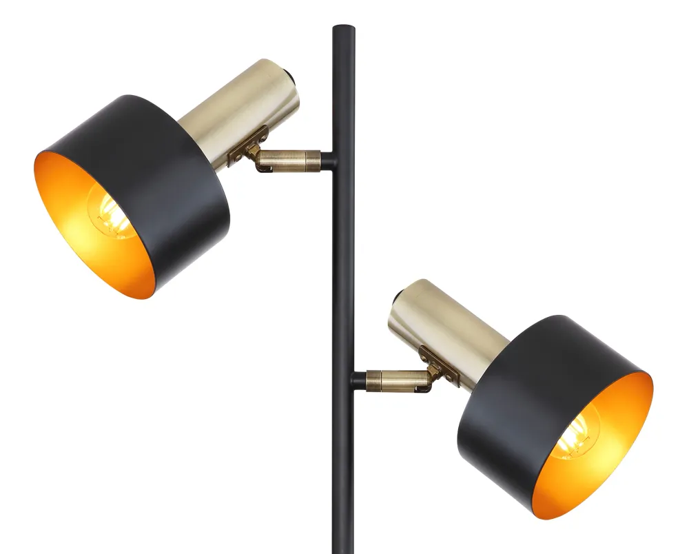 Lampadaire Globo Lighting Swinni en métal noir E27 2L