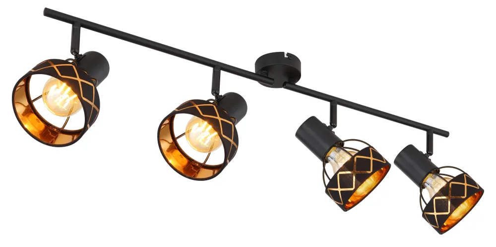 Lampe sur rail Globo Lighting Blanca métal noir E27 4L