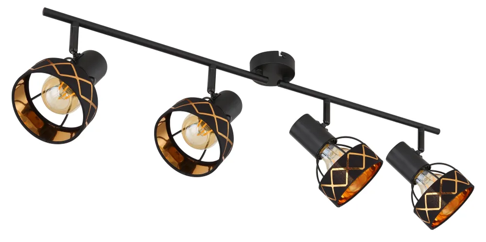 Lampe sur rail Globo Lighting Blanca métal noir E27 4L