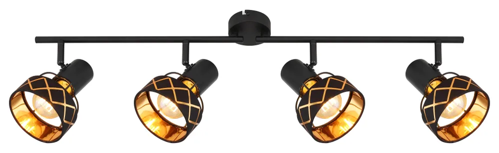 Lampe sur rail Globo Lighting Blanca métal noir E27 4L