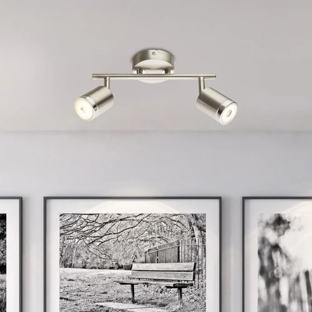 Lampe sur rail Globo Lighting Comore métal nickel 2L