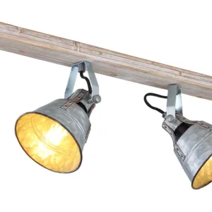Lampe sur rail Globo Lighting Günther I bois blanc E27 4L