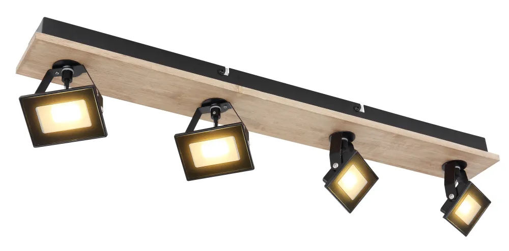 Lampe sur rail Globo Lighting Joya métal noir 4L