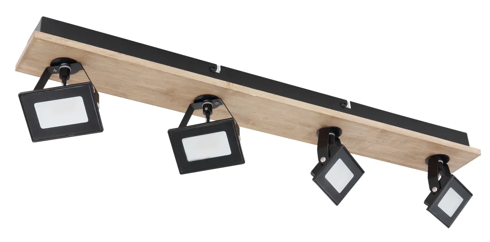 Lampe sur rail Globo Lighting Joya métal noir 4L