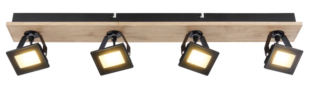 Lampe sur rail Globo Lighting Joya métal noir 4L