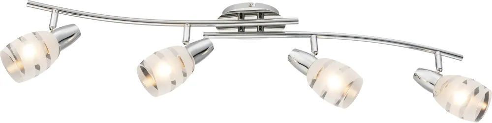 Lampe sur rail Globo Lighting Roy en métal chromé E14 4L