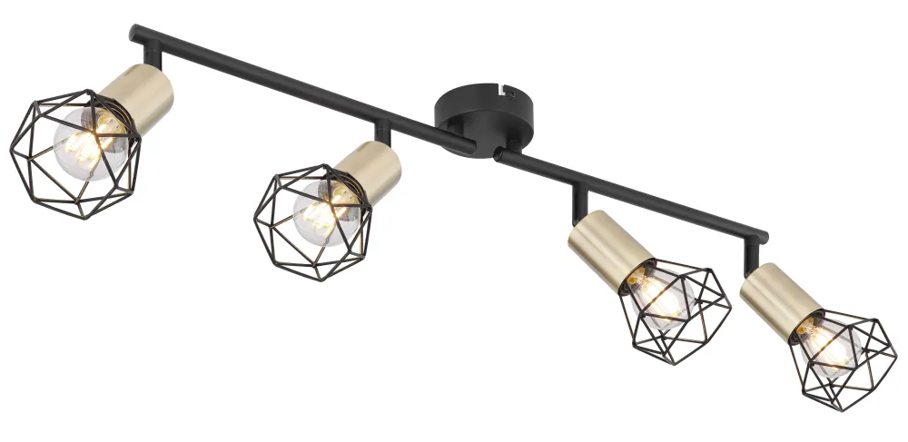 Lampe sur rail Globo Lighting Xara I métal noir E14 4L