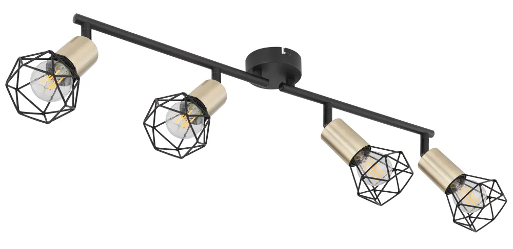 Lampe sur rail Globo Lighting Xara I métal noir E14 4L