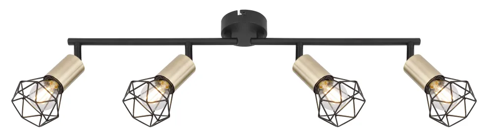 Lampe sur rail Globo Lighting Xara I métal noir E14 4L