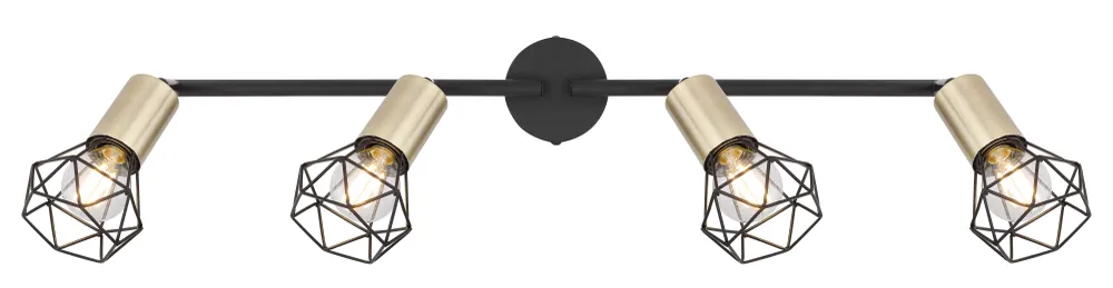Lampe sur rail Globo Lighting Xara I métal noir E14 4L