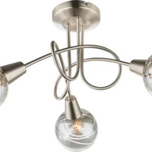 Lustre Globo Lighting Roman en métal nickelé E14 3L