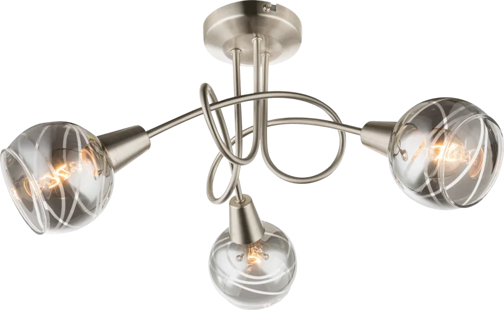 Lustre Globo Lighting Roman en métal nickelé E14 3L