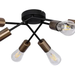 Lustre Globo Lighting Sarini en métal noir E27 6L