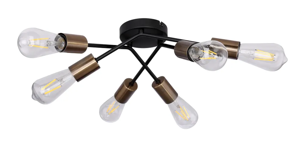 Lustre Globo Lighting Sarini en métal noir E27 6L