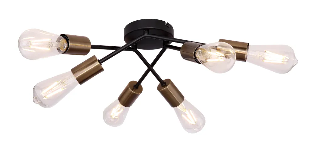 Lustre Globo Lighting Sarini en métal noir E27 6L