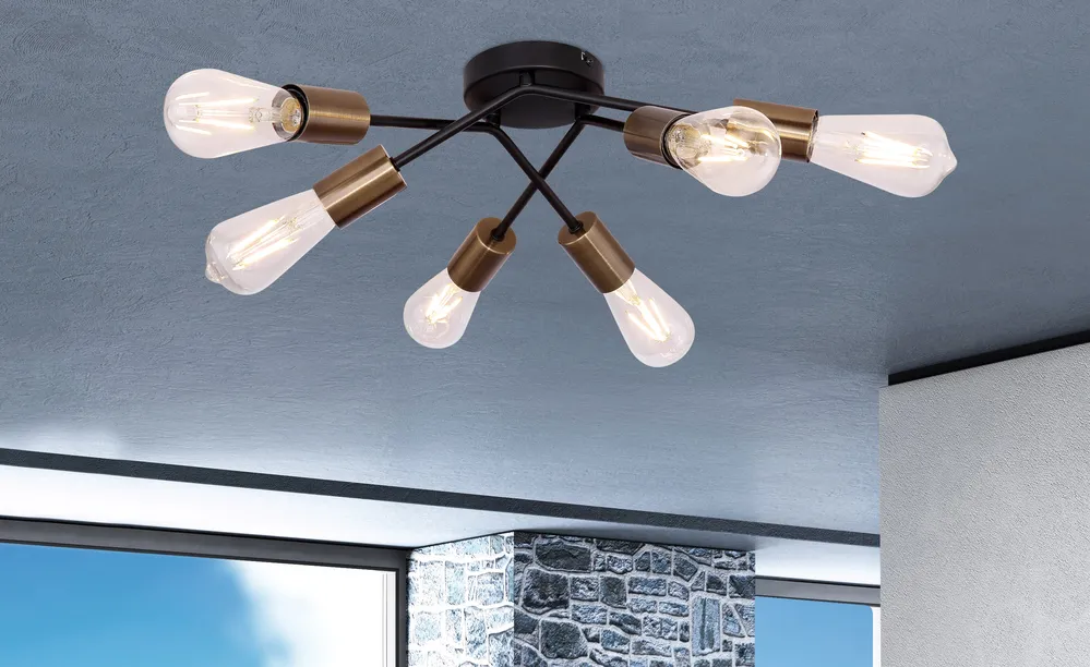 Lustre Globo Lighting Sarini en métal noir E27 6L