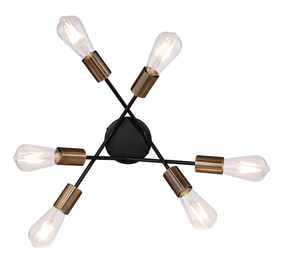 Lustre Globo Lighting Sarini en métal noir E27 6L